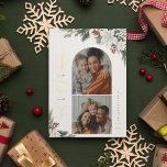 Winter Joy 2 Foto serie Folie Feestdagenkaart<br><div class="desc">JOY to the world,  white winter floral and greenery,  Holiday arch en square lijst 2 fotokaart. Functies,  robuuste groene kleur met sjabloon ruimte voor uw persoonlijke vakantiebericht.</div>
