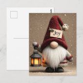 WINTER JOY: Cute Knitted Christmas Gnome Briefkaart (Voorkant / Achterkant)