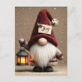 WINTER JOY: Cute Knitted Christmas Gnome Briefkaart (Voorkant)
