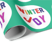 Winter Joy - Gezellige kleurrijke letters Cadeaupapier (Rol Hoek)
