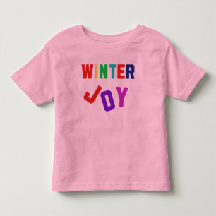 Winter Joy - Gezellige kleurrijke letters Kinder Shirts