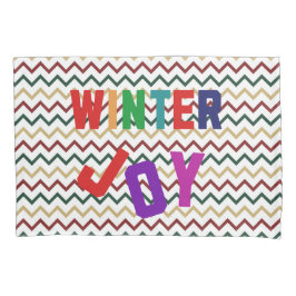 Winter Joy - Gezellige kleurrijke letters Kussensloop