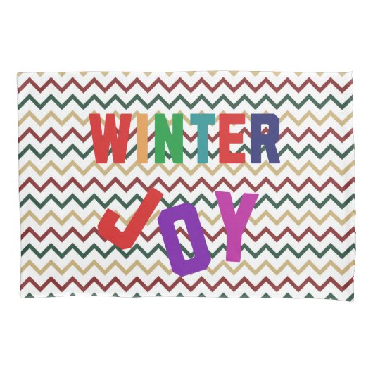 Winter Joy - Gezellige kleurrijke letters Kussensloop (Voorkant)