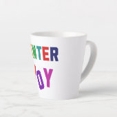 Winter Joy - Gezellige kleurrijke letters Latte Mok (Rechterhoek)