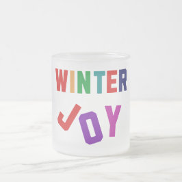 Winter Joy - Gezellige kleurrijke letters Matglas Koffiemok
