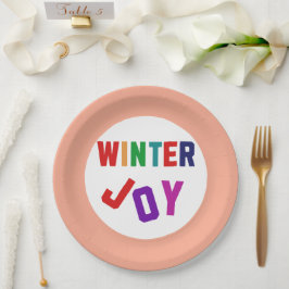 Winter Joy - Gezellige kleurrijke letters Papieren Bordje