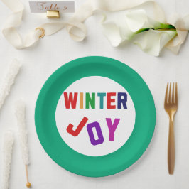 Winter Joy - Gezellige kleurrijke letters Papieren Bordje