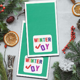 Winter Joy - Gezellige kleurrijke letters Servet
