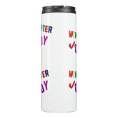 Winter Joy - Gezellige kleurrijke letters Thermosbeker (Achterkant)