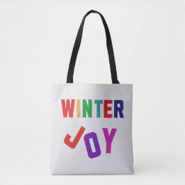 Winter Joy - Gezellige kleurrijke letters Tote Bag