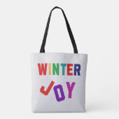 Winter Joy - Gezellige kleurrijke letters Tote Bag (Achterkant)