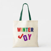 Winter Joy - Gezellige kleurrijke letters Tote Bag (Achterkant)
