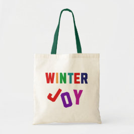 Winter Joy - Gezellige kleurrijke letters Tote Bag