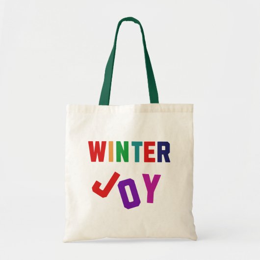 Winter Joy - Gezellige kleurrijke letters Tote Bag (Voorkant)