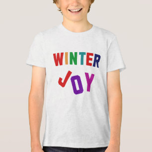 Winter Joy - Gezellige kleurrijke letters Tri-Blend Shirt