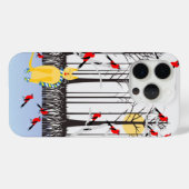 Winter Joy - Kat met sjaal Berkenbomen Kardinalen Case-Mate iPhone Case (Achterkant (horizontaal))