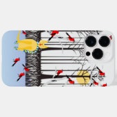 Winter Joy - Kat met sjaal Berkenbomen Kardinalen Case-Mate iPhone Case (Achterkant (horizontaal))