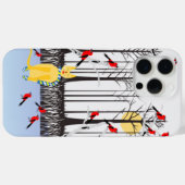 Winter Joy - Kat met sjaal Berkenbomen Kardinalen Case-Mate iPhone Case (Achterkant (horizontaal))