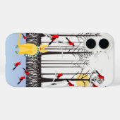 Winter Joy - Kat met sjaal Berkenbomen Kardinalen Case-Mate iPhone Case (Achterkant (horizontaal))