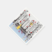 Winter Joy - Kat met sjaal Berkenbomen Kardinalen Servet (Hoek)