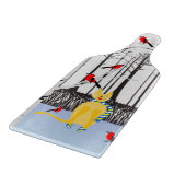 Winter Joy - Kat met sjaal Berkenbomen Kardinalen Snijplank (Hoek)