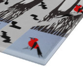 Winter Joy - Kat met sjaal Berkenbomen Kardinalen Snijplank (Hoek)