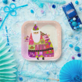 Winter Joyous Santa 7-inch vierkante papier Bord (Feest)