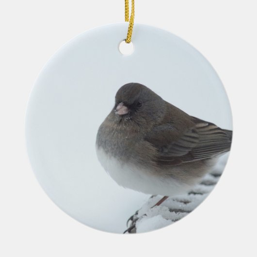 Winter Junco Keramisch Ornament (Voorkant)
