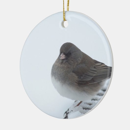 Winter Junco Keramisch Ornament (Links)