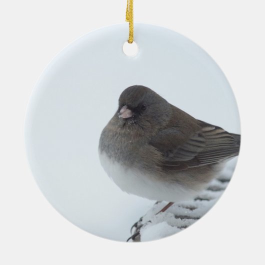 Winter Junco Keramisch Ornament (Achterkant)