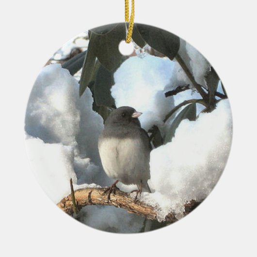 Winter Junco Keramisch Ornament (Voorkant)