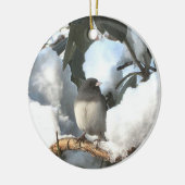 Winter Junco Keramisch Ornament (Links)