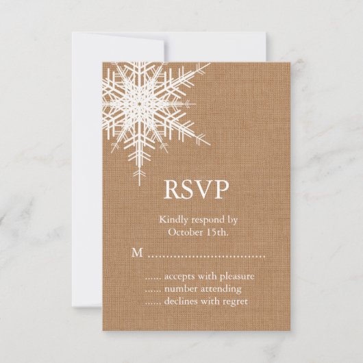 Winter Jute RSVP Kaartje (Voorkant)