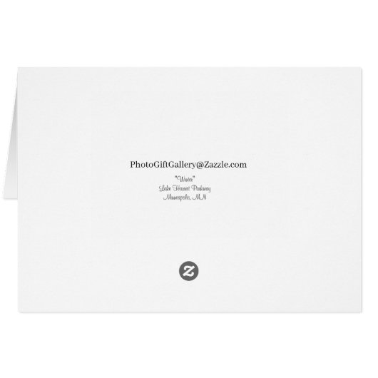 WINTER KAART: Lake Harriet "Benches", Mpls., MN; (Achterkant Horizontaal)