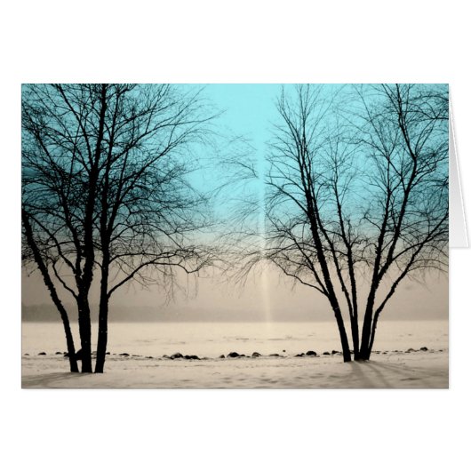 WINTER KAART: Lake Harriet, "Dusk", Mpls, MN_ (Voorkant Horizontaal)