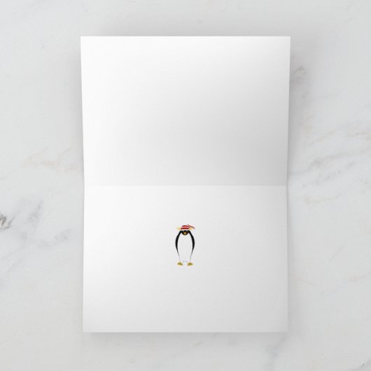 Winter Kaart met Pinguïns (Binnen)