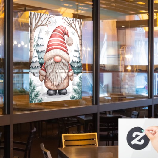 Winter Kabouter Ruitstickers Raamsticker (Restaurant Raam)