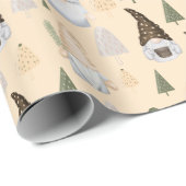 Winter Kabouters Bos Beige Cadeaupapier (Rol Hoek)