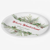 Winter Kader Winter Krans Bruiloft Feest Bedankt Papieren Bordje (Gekanteld)