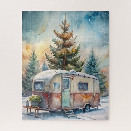 Winter Kampeerpuzzel Legpuzzel (Verticaal)