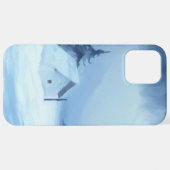 Winter kamperen in een besneeuwd bos iPhone hoesje (Achterkant horizontaal)