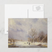 Winter Kanaal Scene, 19e eeuw Briefkaart (Voorkant / Achterkant)
