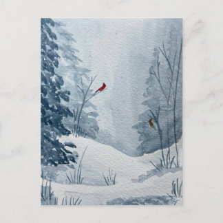 Winter Kardinaal Ansichtkaart Feestdagenkaart