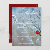 Winter Kardinaal behalve datum Briefkaart uitnodig (Voorkant / Achterkant)