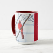 Winter Kardinaal Birdwatch Coffee Mok (Voorkant links)