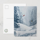Winter Kardinaal Briefkaart (Voorkant / Achterkant)