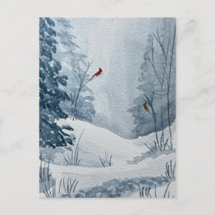 Winter Kardinaal Briefkaart
