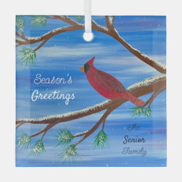 Winter Kardinaal Glas Ornament