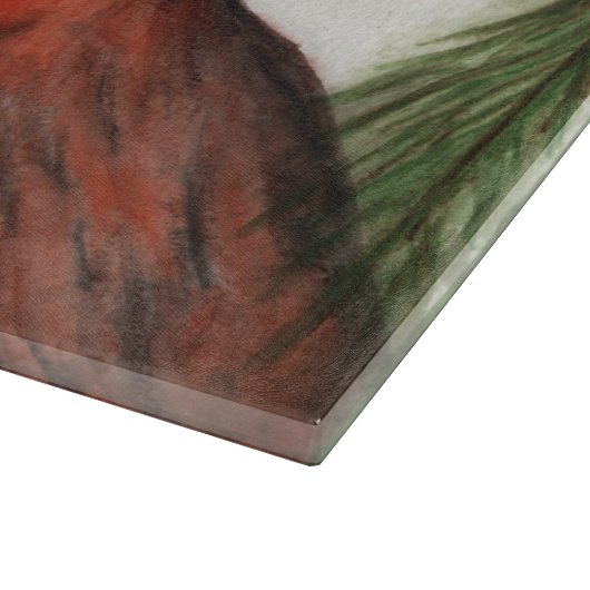 Winter kardinaal glas snijplank (Hoek)