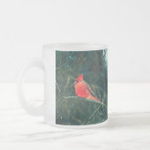 Winter Kardinaal in Snowstorm Frosted Mok Enhanced (Links)